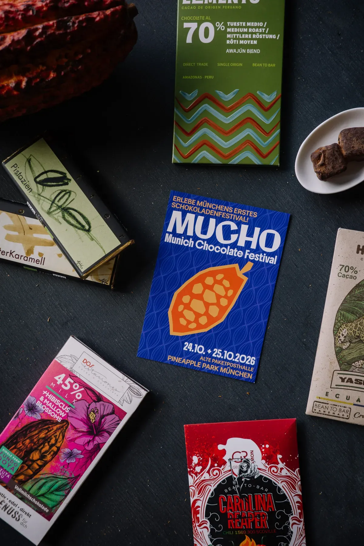 Craft-Schokoladen aus aller Welt gibt es beim MUCHO-Festival zu verkosten und zu kaufen